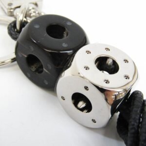 LOUIS VUITTON Damier Graphite Portocray Dice M66735 Keyring [Damier Graphite,Noir,Silver] | AlmaBagz