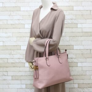 Gucci Shoulder Bag Bamboo Handbag Pink Ladies | AlmaBagz