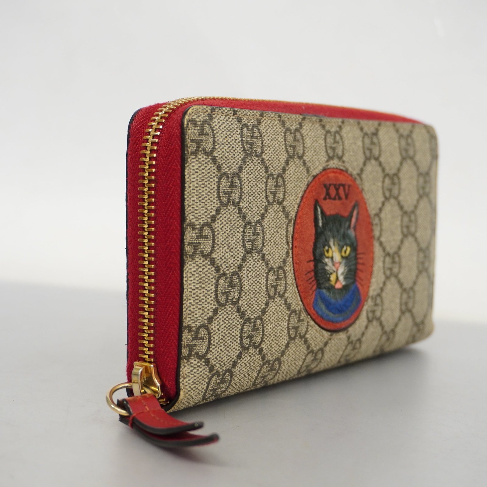 GUCCI Mystic Cat 499382 Gold Hardware Women's GG Supreme,Leather Wallet | AlmaBagz