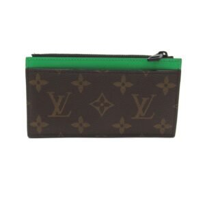 LOUIS VUITTON Coin card holder Brown Green Monogram macassar PVC coated canvas M81627 | AlmaBagz