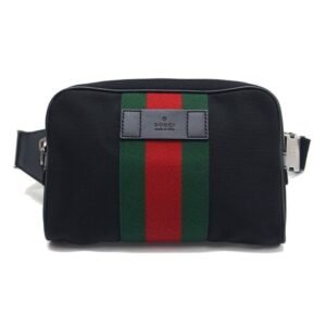 Gucci sherry line canvas belt bag black red green | AlmaBagz