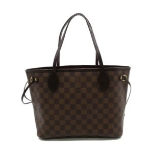LOUIS VUITTON Neverfull PM Tote Bag Brown Ebene Damier PVC coated canvas N51109 | AlmaBagz
