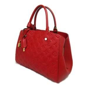 Louis Vuitton Montaigne MM Shoulder Bag Red Cerise Monogram empreinte leather M41194 | AlmaBagz