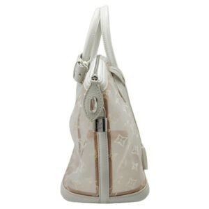 LOUIS VUITTON Monogram Truss Pairs Lockit East West M40699 White Leather Mesh FO1122 | AlmaBagz