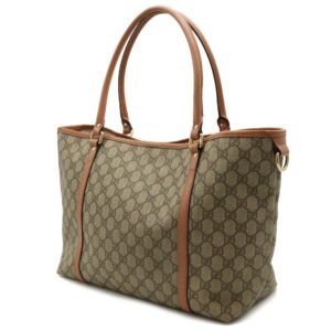 GUCCI GG Supreme Tote Bag Shoulder PVC Leather Beige Pink Brown 197953 | AlmaBagz