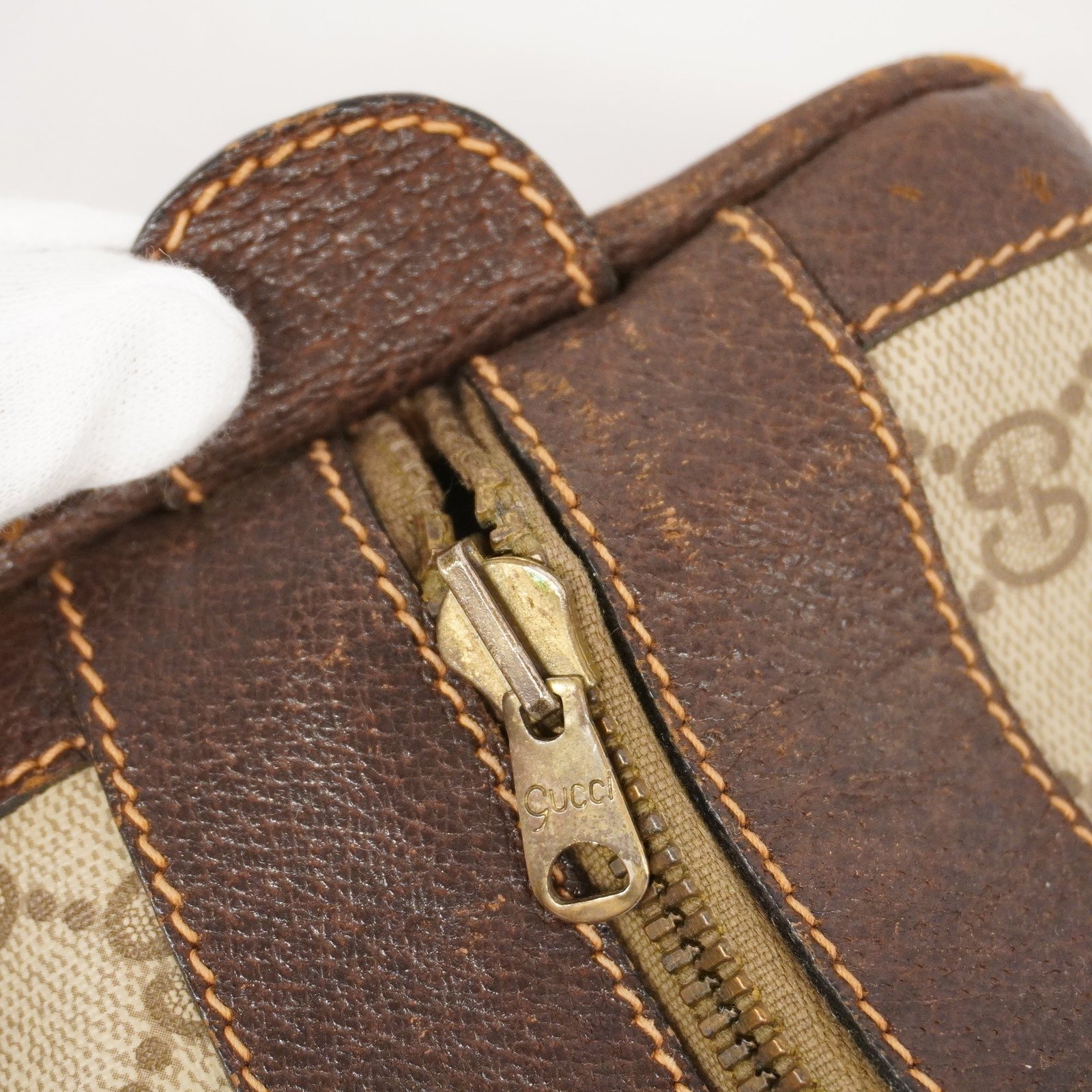 GUCCI GG Supreme GG Supreme 98 002 468 Women's PVC,Leather Handbag Beige | AlmaBagz - Image 13