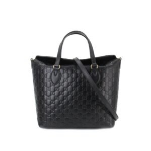 Gucci Guccisima 2way tote shoulder bag leather black 428226 Guccissima Bag | AlmaBagz