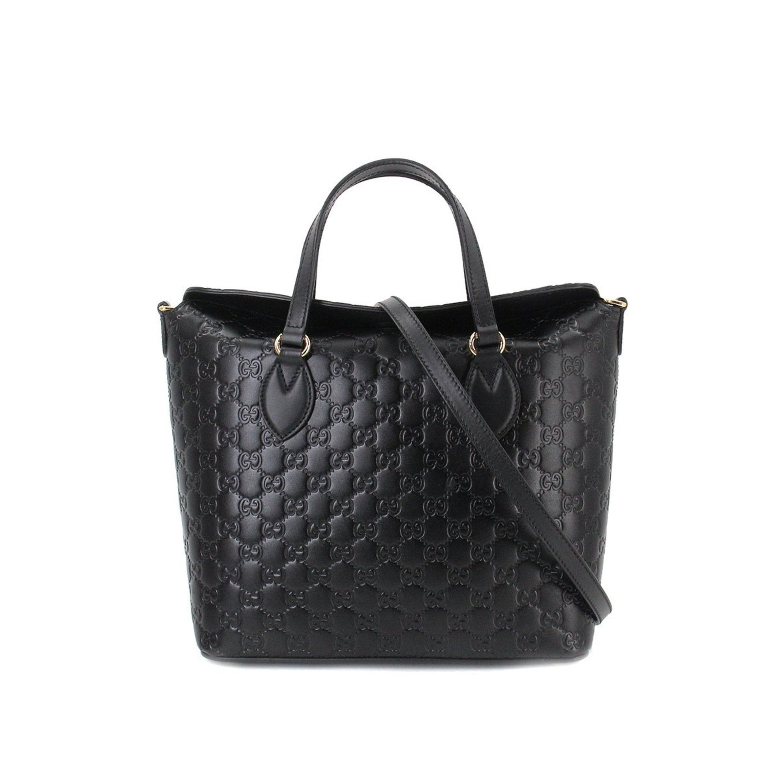 Gucci Guccisima 2way tote shoulder bag leather black 428226 Guccissima Bag | AlmaBagz