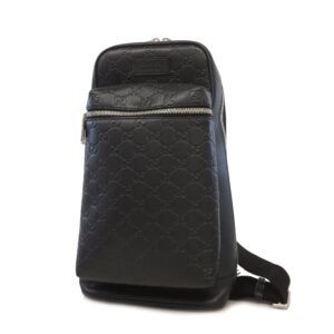 Guccissima Body bag 450970 Men's Leather Sling Bag Black | AlmaBagz