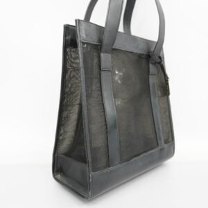 GUCCI 002 1705 0405 Women's Mesh,Leather Tote Bag Black | AlmaBagz