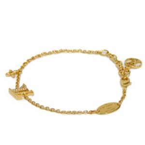 LOUIS VUITTON Bracelet LV Iconic Circle Strass Gold Monogram Flower Clear M00587 Women's Accessories Jewelry | AlmaBagz