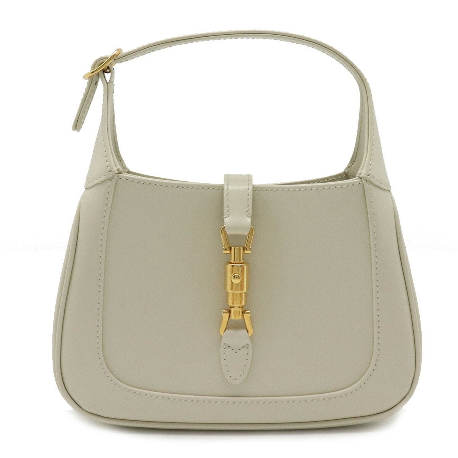 Gucci Jackie 1961 mini hobo handbag shoulder bag leather ivory white 637091 | AlmaBagz