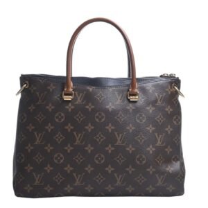 LOUIS VUITTON Monogram Pallas HandBag M41064 Brown/Black Ladies | AlmaBagz