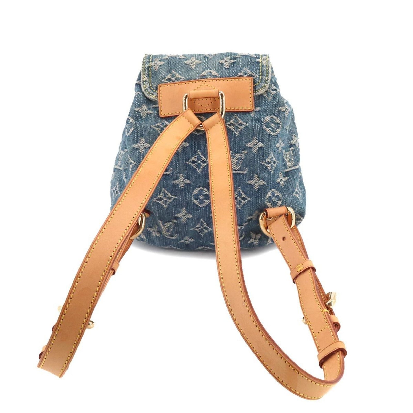 LOUIS VUITTON Monogram Denim Sac A Dos PM Backpack Rucksack Blue M95057 | AlmaBagz