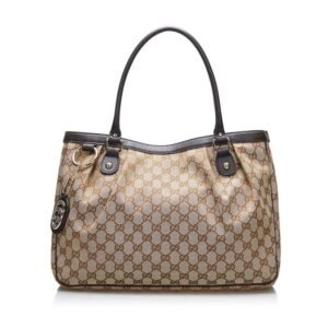 Gucci GG Canvas Suki Tote Bag Shoulder 296835 Beige Brown Leather Ladies Gucci | AlmaBagz