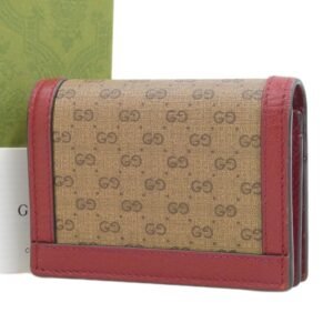 GUCCI GG Supreme Bifold Wallet Doraemon Collaboration 647788 Brown Red Ladies | AlmaBagz