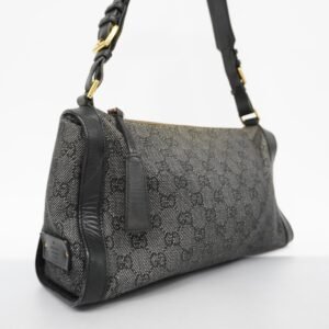 GUCCIAuth GG Canvas Shoulder Bag 92706 Women's Leather Black | AlmaBagz