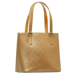 LOUIS VUITTON Monogram Matte Stockton Tote Bag M55117 Ambre Gold Leather Women's | AlmaBagz