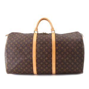 LOUIS VUITTON Monogram Keepall 60 Boston Bag Brown M41422 Gold Hardware | AlmaBagz