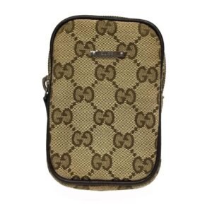 Gucci GG canvas mini pouch accessory case beige ladies men's bag | AlmaBagz