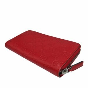 GUCCIssima AVEL 307987 GG Leather Long Wallet [bi-fold] Red Color | AlmaBagz