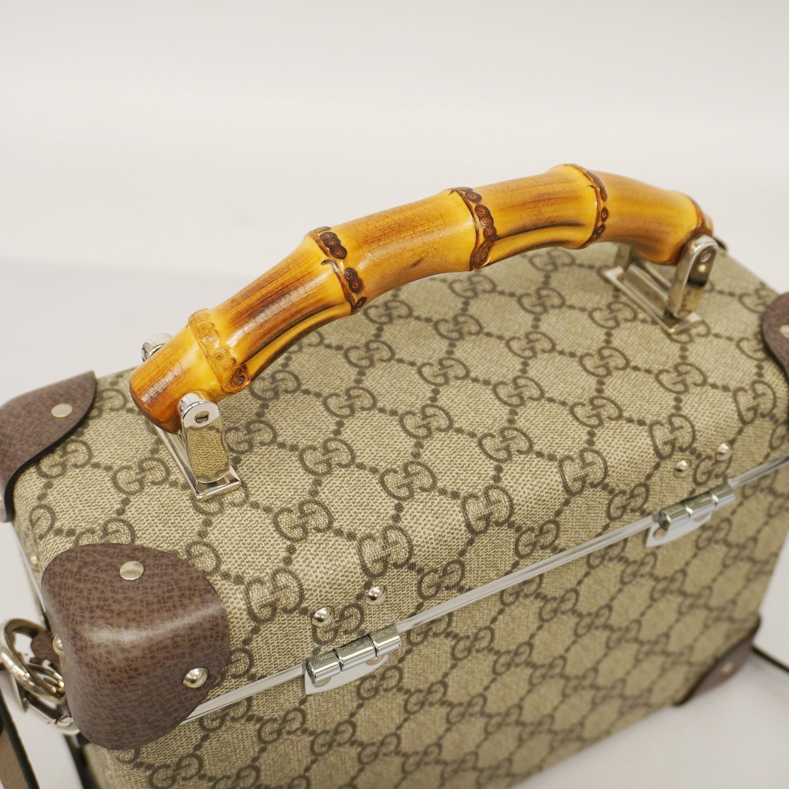 GUCCI Bamboo 2WAY Bag 533623 Women's GG Supreme,Leather Handbag,Shoulder | AlmaBagz - Image 11