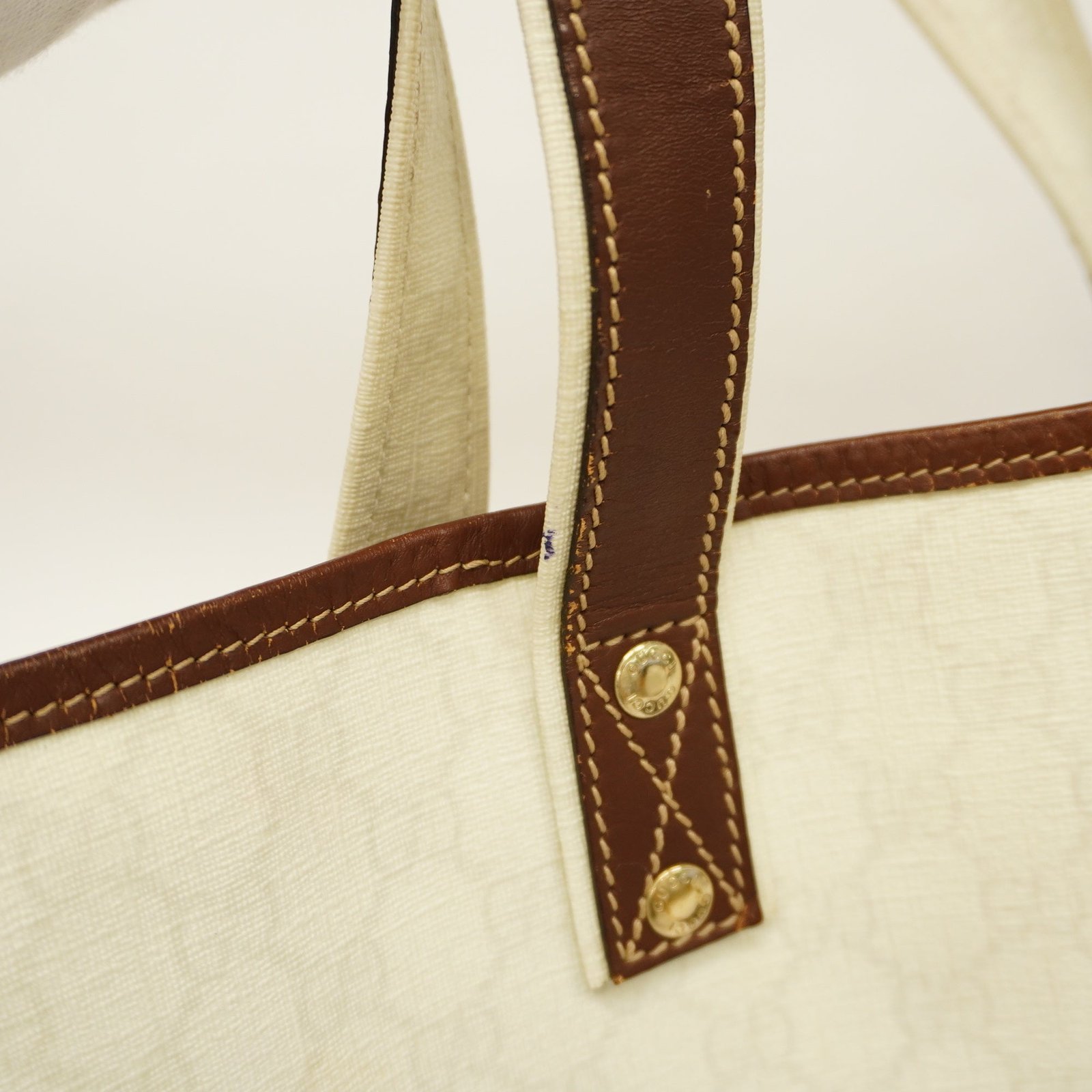 GUCCI Tote Bag 211134 Women's GG Supreme,Leather Tote Bag Brown,Ivory | AlmaBagz - Image 7