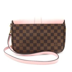 LOUIS VUITTON Brown Pink Magnolia Damier PVC coated canvas leather N44244 | AlmaBagz