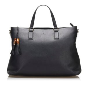 Gucci bamboo tassel tote bag shoulder 365345 black leather ladies Gucci | AlmaBagz