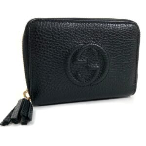Gucci Coin Case Interlocking G Soho Round 598209 Leather Black Ladies Gucci | AlmaBagz