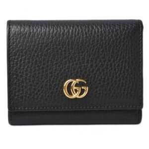 Gucci mini wallet / tri-fold GUCCI fold 474746 PETITE MARMONT Petit Marmont Black | AlmaBagz
