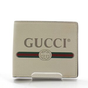 Gucci print bi-fold wallet 496309 white (white) | AlmaBagz