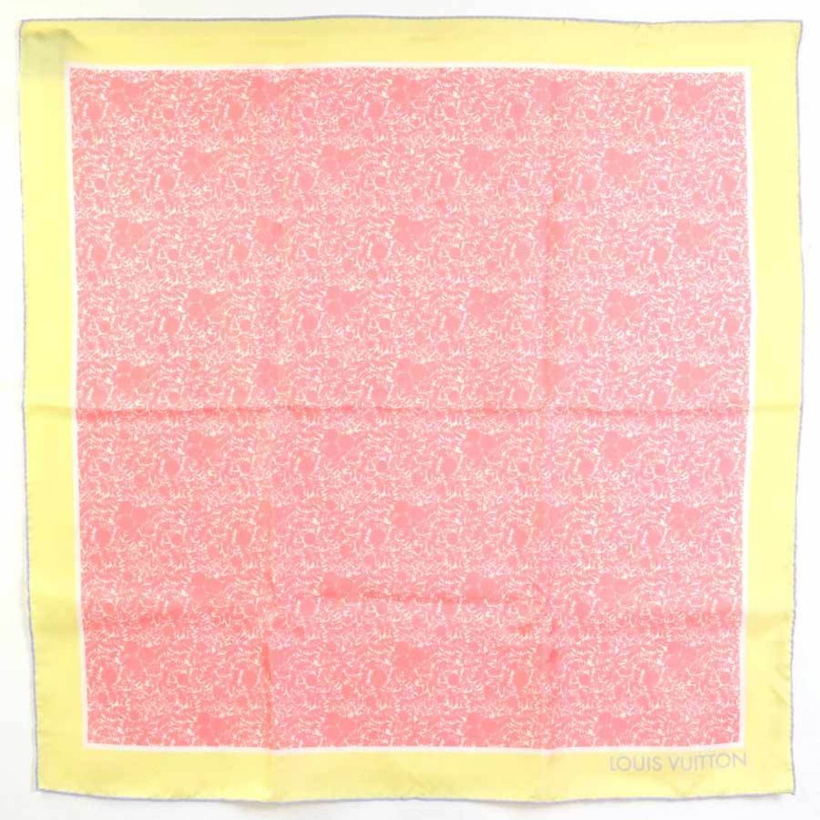 LOUIS VUITTON Scarf Silk Yellow/Pink Ladies M75273 e55766a | AlmaBagz - Image 5
