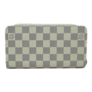 LOUIS VUITTON Illustre Zippy Wallet Round Long Wallet Ivory Damier Azur PVC coated canvas N63006 | AlmaBagz