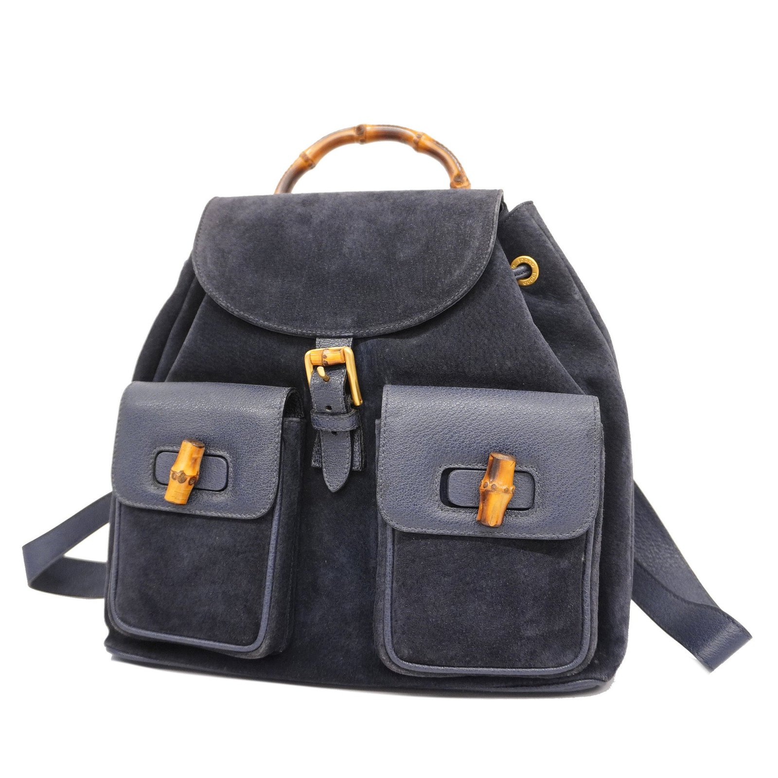 GUCCI Bamboo Rucksack 003 2058 0016 Women's Leather,Suede Backpack Navy | AlmaBagz - Image 19
