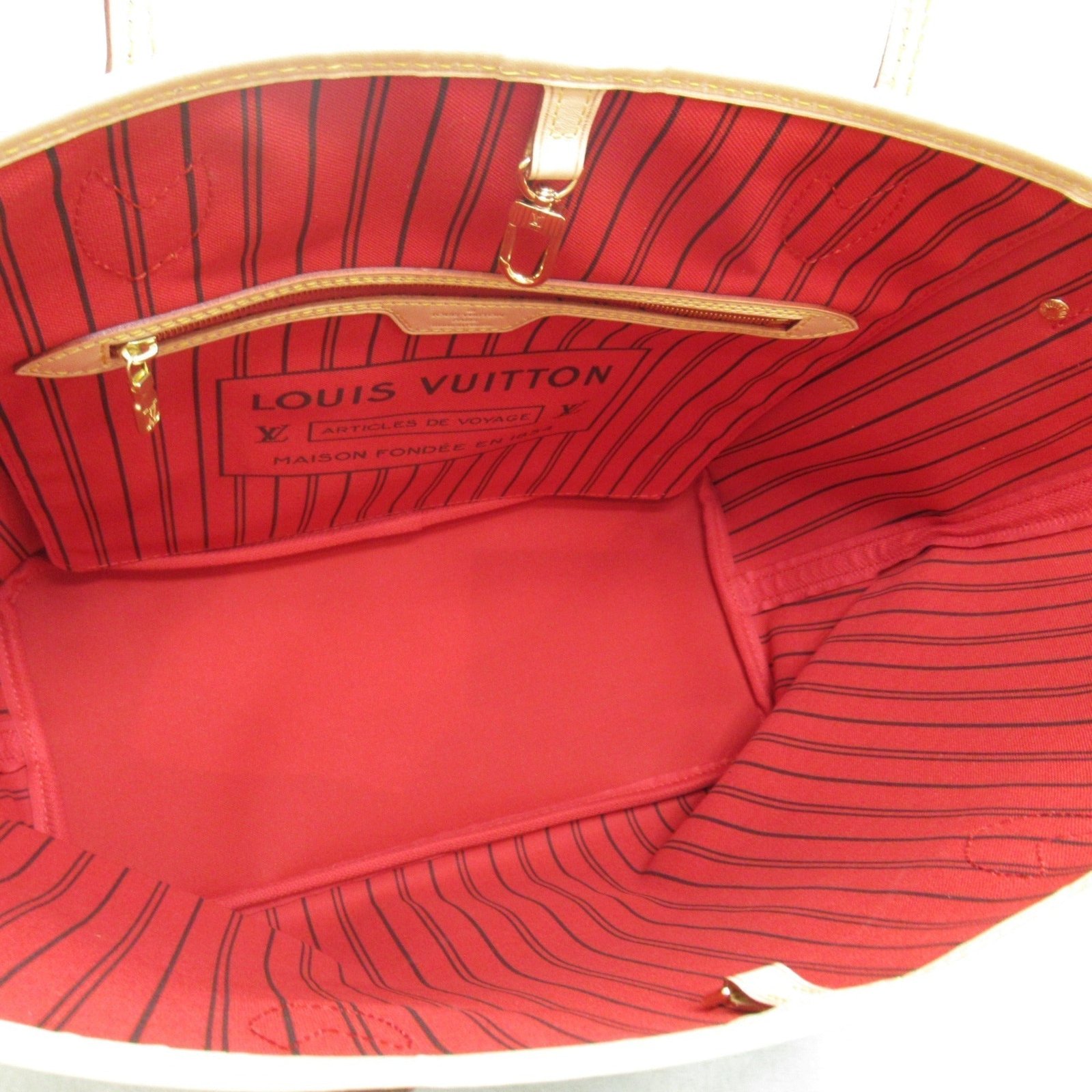 Louis Vuitton Neverfull MM Brown Cerise Monogram PVC coated canvas M41177 | AlmaBagz - Image 4