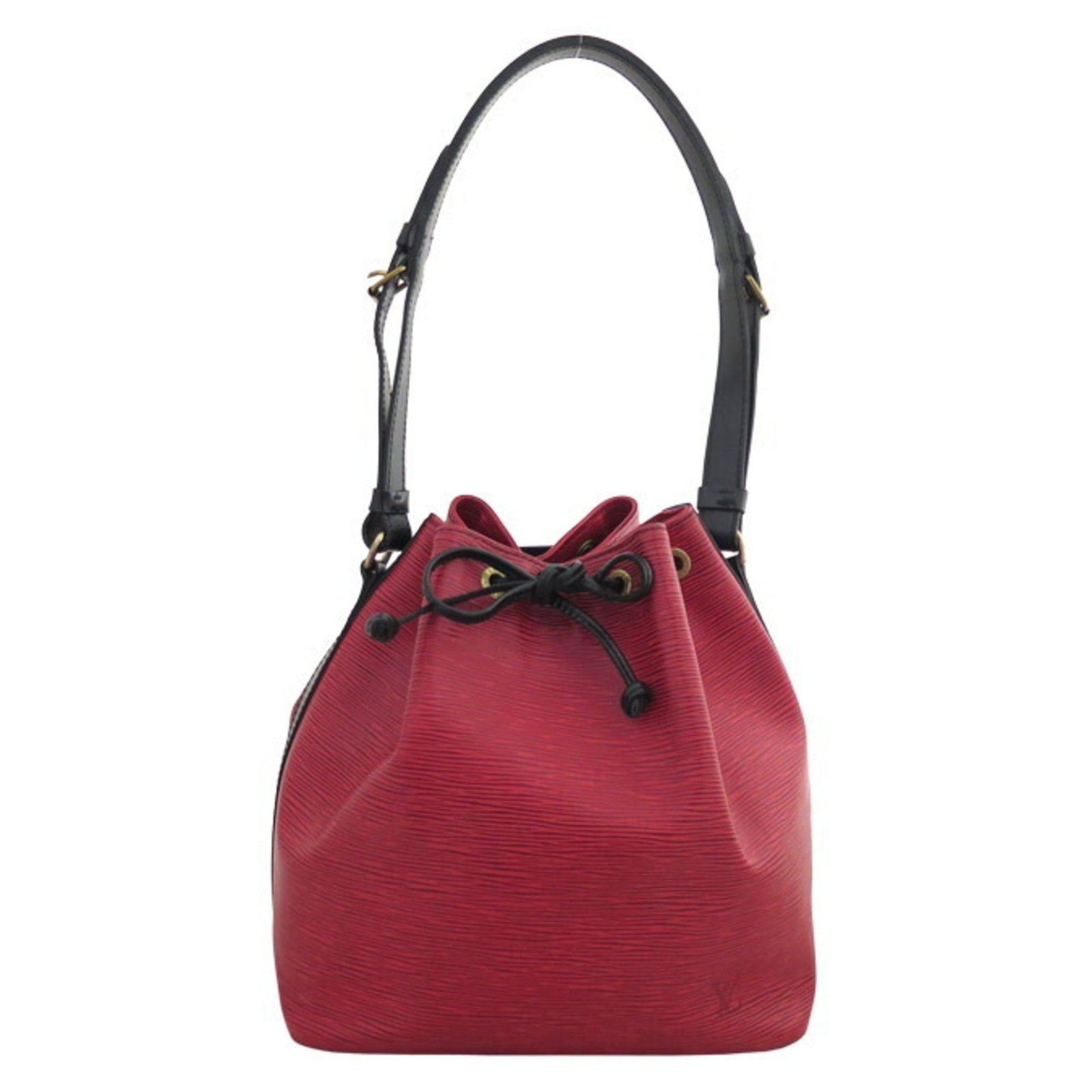 LOUIS VUITTON Shoulder Bag Epi Petit Noe Leather Red x Black Women's | AlmaBagz