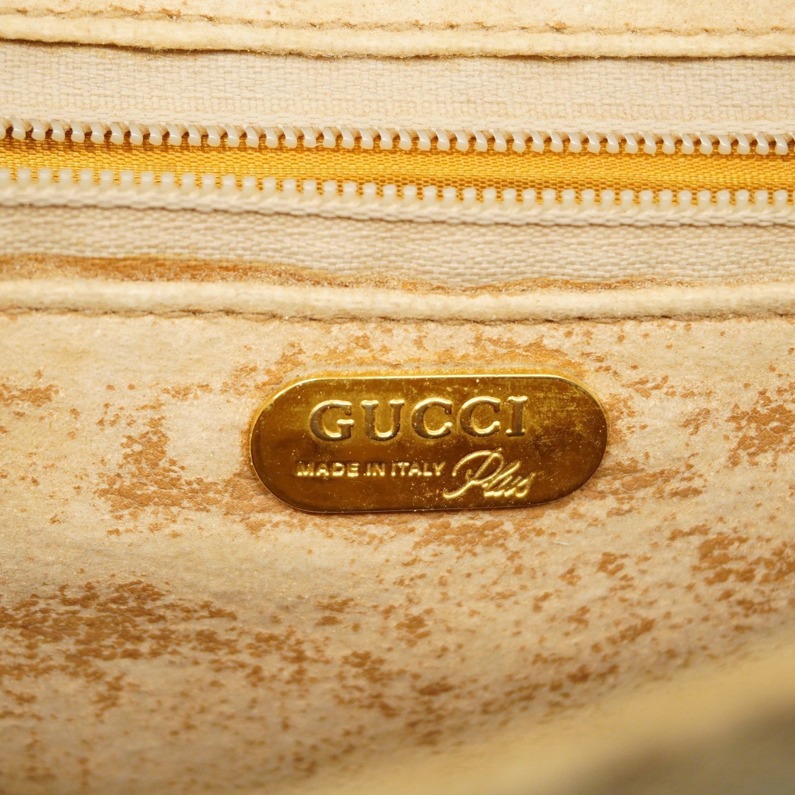 GUCCI GG Plus 122754 PVC Shoulder Bag Beige,Brown | AlmaBagz - Image 6