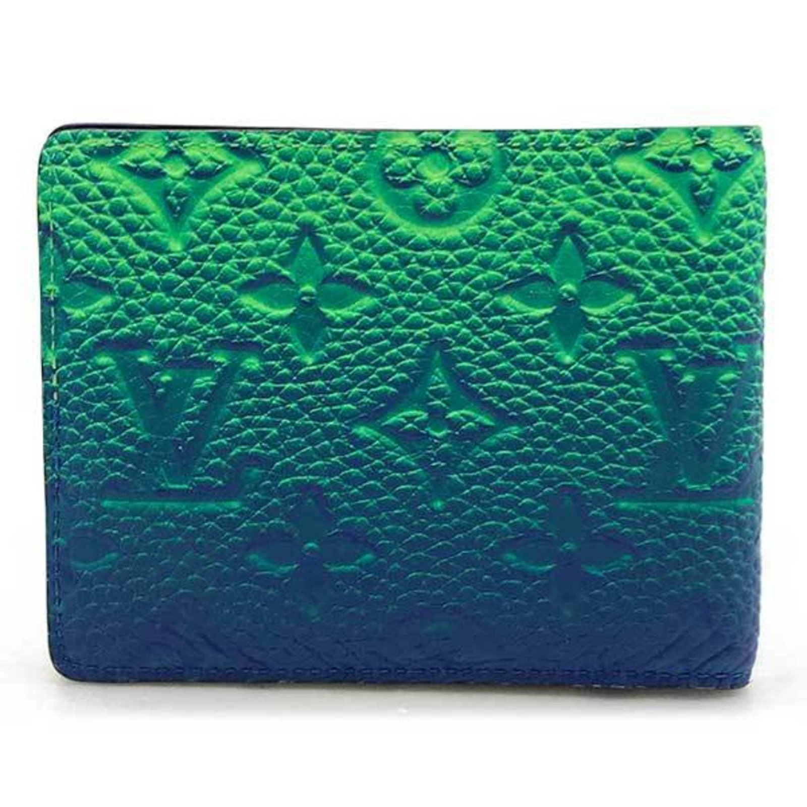 LOUIS VUITTON Portofeuil Slender NM Wallet Long Monogram Neon Color Blue x Green Men Women M81242 | AlmaBagz - Image 3