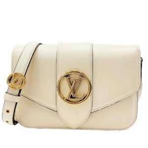 Louis Vuitton LV Pont Neuf M55950 RFID IC Chip Leather Claim Logo Ivory Women's Men's New Current | AlmaBagz