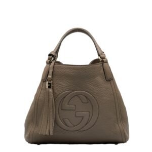 GUCCI Soho Interlocking G Handbag Shoulder Bag 2WAY 336751 Gray Leather Ladies | AlmaBagz