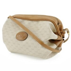 GUCCI Old  Shoulder Bag 077-115-5770 PVC Coated Canvas Made in Italy Beige Crossbody Zipper Women's | AlmaBagz