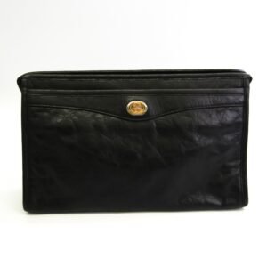 Gucci Unisex Leather Clutch Bag Black | AlmaBagz