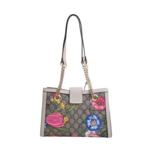 GUCCI GG Supreme Flora Padlock Small Chain Shoulder Bag 498156 Beige/White Women's | AlmaBagz