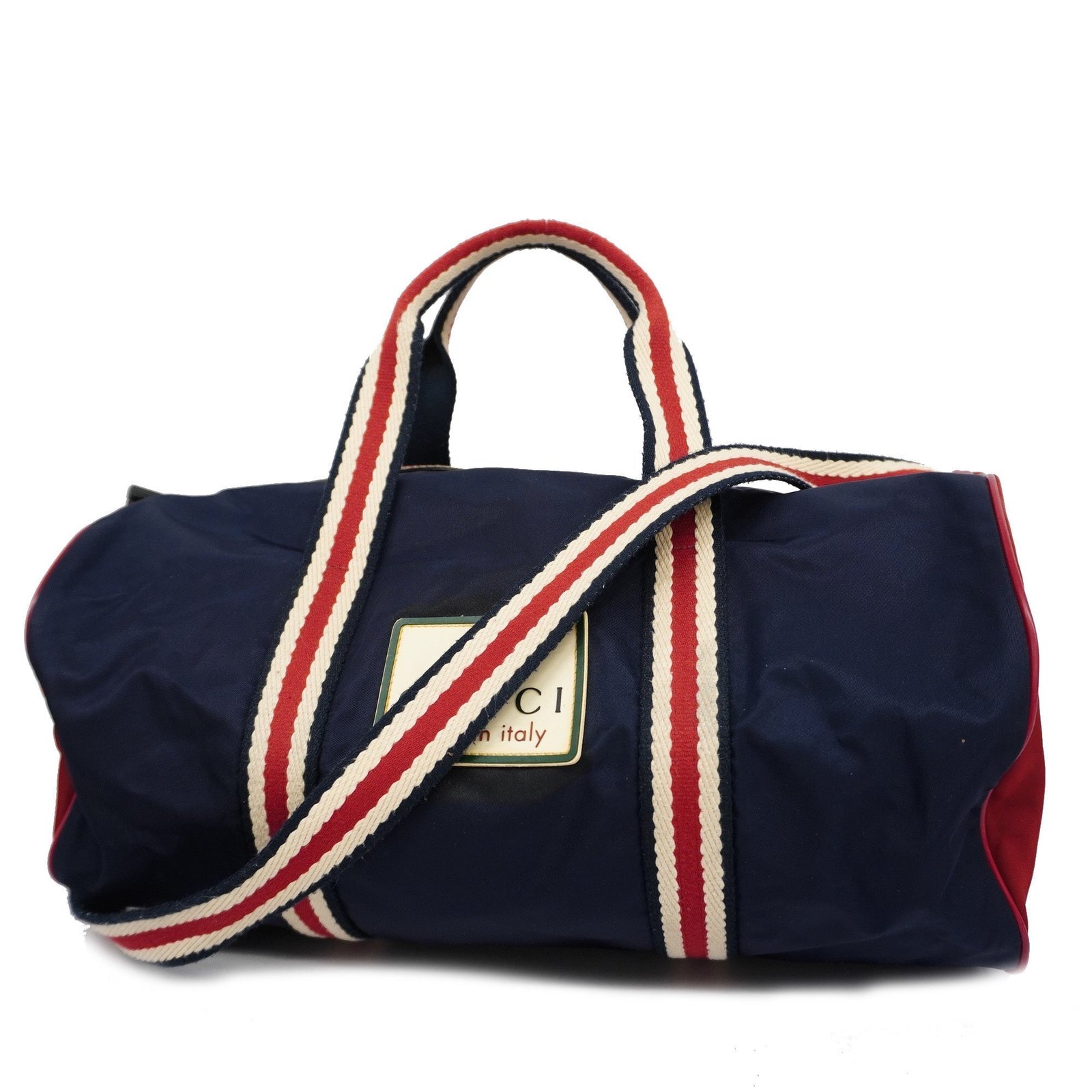GUCCI Boston Bag 189657 Women,Men,Unisex Nylon Boston Bag Navy,Red Color | AlmaBagz - Image 19