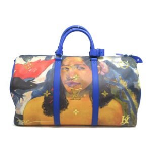 LOUIS VUITTON Gauguin Keepall Bandouliere 50 Boston Bag Blue PVC coated canvas Masters collection | AlmaBagz