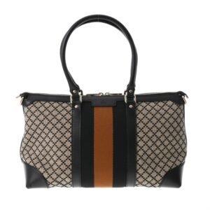 Gucci Diamante 2way Beige/Black/Brown 257341 Ladies Canvas Leather Tote Bag | AlmaBagz