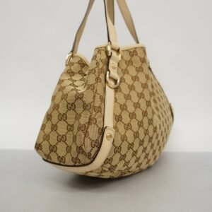 GUCCIAuth GG Canvas Abby 130736 Women's Leather Tote Bag Beige,Ivory | AlmaBagz