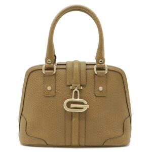 Gucci G Handbag Tote Bag Embossed Leather Camel 145822 | AlmaBagz