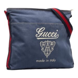 GUCCI Sherry Line Shoulder Bag 189676 Navy Canvas Men's | AlmaBagz